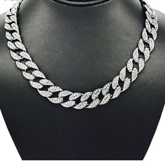 Accessories Iced Out Miami Cuban Link White Gold Chain 18 Poshmark